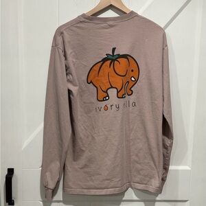 Ivory Ella Women's Pumpkin Long Sleeve Tee - Taupe with Elephant Pocket